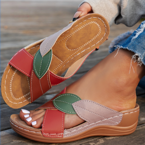 Ksenia | Women's Slip-On Wedge Sandals Open Toe Comfort