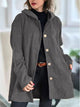 Women's corduroy hooded jacket with buttons and side pockets