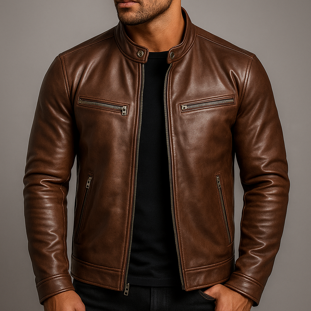 Unisex solid zip front jacket with stand collar and multiple zip pockets