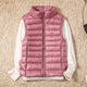 Women's quilted puffer vest with high collar and zipper