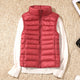 Women's quilted puffer vest with high collar and zipper