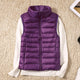 Women's quilted puffer vest with high collar and zipper