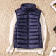 Women's quilted puffer vest with high collar and zipper