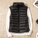 Women's quilted puffer vest with high collar and zipper