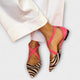 Women's pointed heels with cross straps and zebra pattern