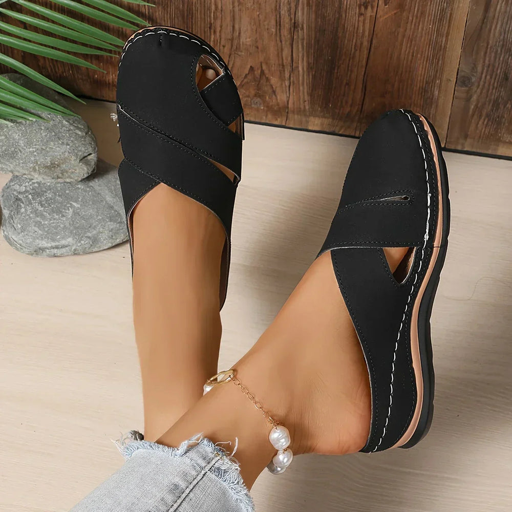 Valleria | Women's Stylish Round Toe Platform Wedge Sandals