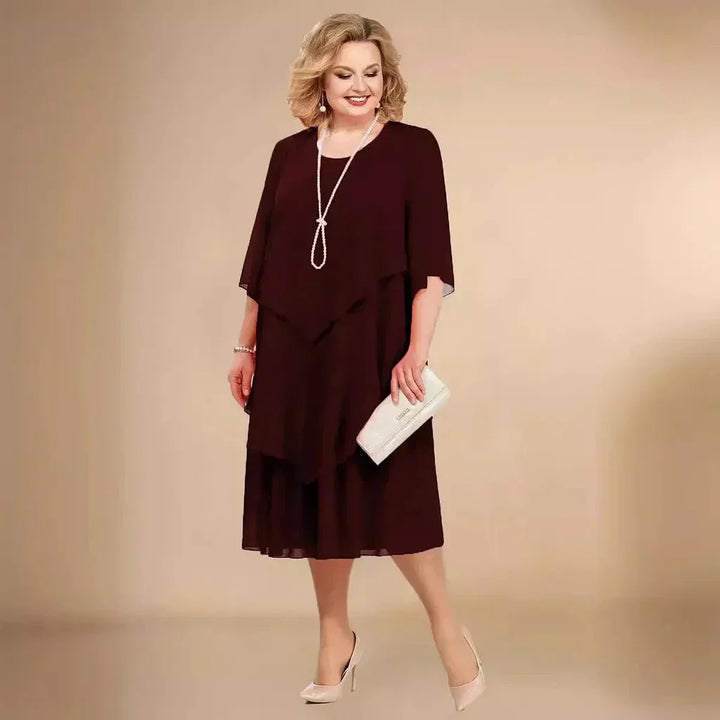 Elegant Chiffon Dress in Black - View 4 | Bellmere