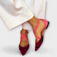 Women's pointed heels with cross straps and zebra pattern