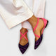 Women's pointed heels with cross straps and zebra pattern
