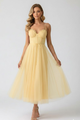 Women's tulle corset dress with sweetheart neckline and layered A-line skirt