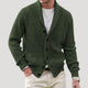 Men's ribbed knit cardigan with shawl collar, button front and front pockets
