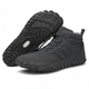 Winter barefoot high-top shoes with lace-up front and deep treaded soles