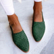 Woven Vegan Leather Ballerinas Shoes in Dark Brown - View 2 | Bellmere