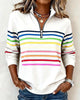 Women's multicoloured striped quarter-zip sweatshirt