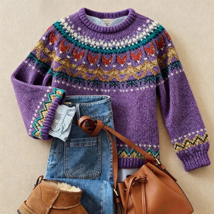 Women's vintage cable knit sweater