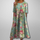 Relaxed Floral Midi Dress in Navy Blue (Almost Sold Out) - View 2 | Bellmere
