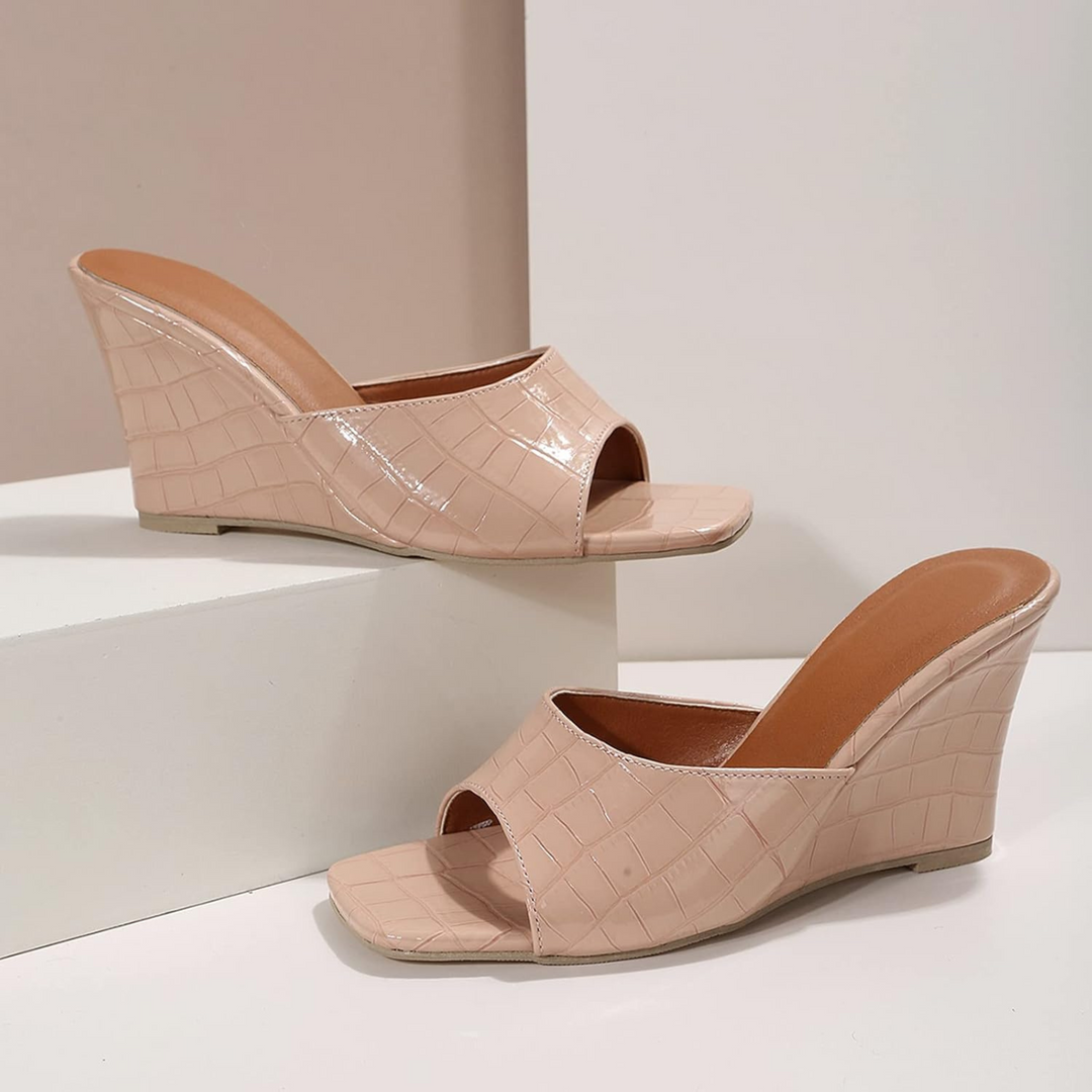 Carole | Women's Monroe Faux Snake Leather Wedges
