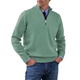 Men's long-sleeve half-zip mock neck sweater with ribbed trims