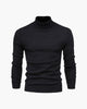 Plain knitted turtleneck sweater with long sleeves