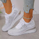 Women's lace-up sneakers with textured geometric side panels