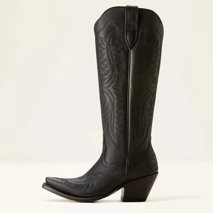 Women's knee-high embroidered western cowboy boots with pointed toes