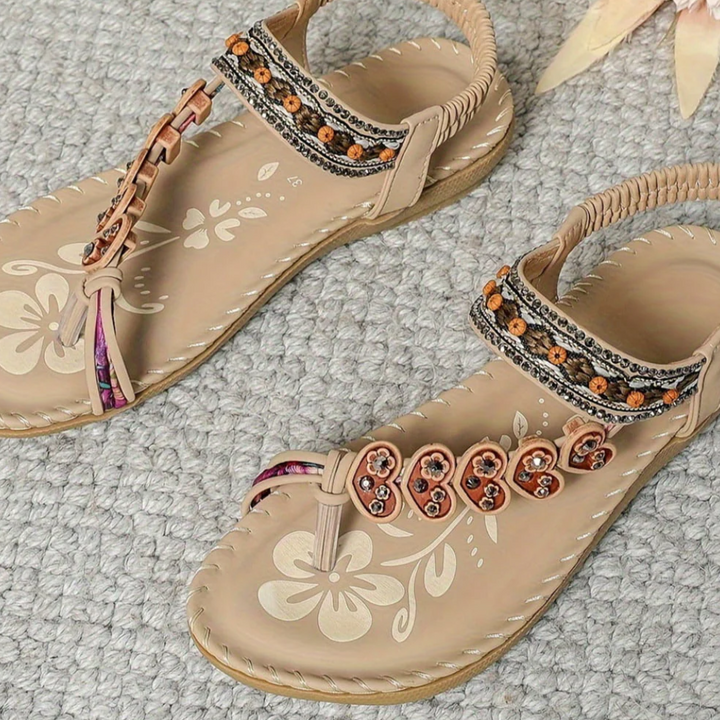 Women's Boho Beach Sandals Shoes in Brown - View 7 | Bellmere