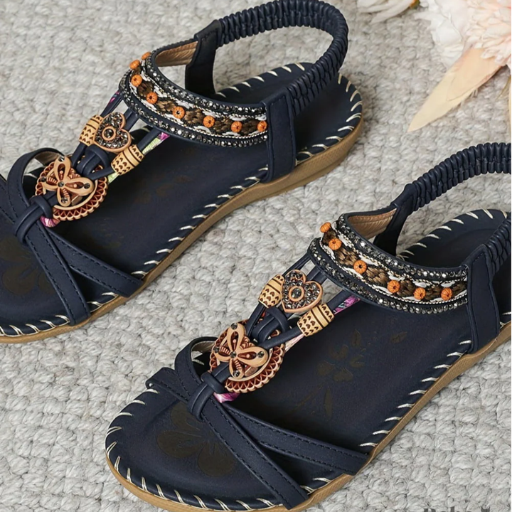 Women's Boho Beach Sandals Shoes in Brown - View 6 | Bellmere
