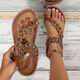 Women's Boho Beach Sandals Shoes in Brown | Bellmere