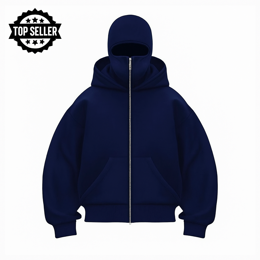 Unisex 3-in-1 tech hoodie with built-in face cover