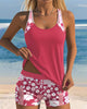 Women's Two-Piece Swimsuit with Floral Pattern in Pink | Bellmere