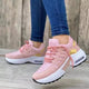 Women's panelled lace-up sneakers with raised platform soles