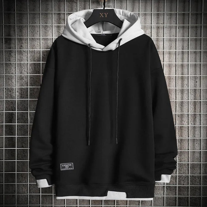 Unisex pullover hoodie with drawstring hood and long sleeves