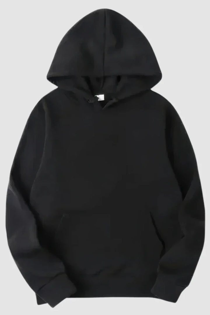 Women's long-sleeve hooded pullover sweatshirt with kangaroo pocket