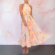 Elegant Halter Neckline Maxi Dress in Peach - View 2 | Bellmere