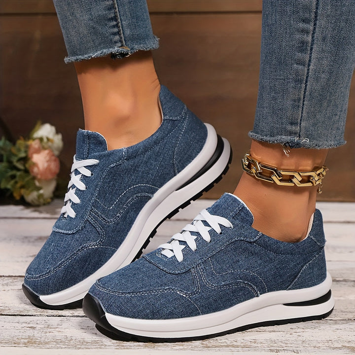 Women's Denim Sneakers in Blue | Bellmere