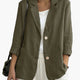 Women's casual blazer with notched lapels and two buttons