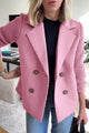 Women's structured blazer with notched lapels and ribbed long sleeves