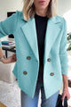 Women's structured blazer with notched lapels and ribbed long sleeves