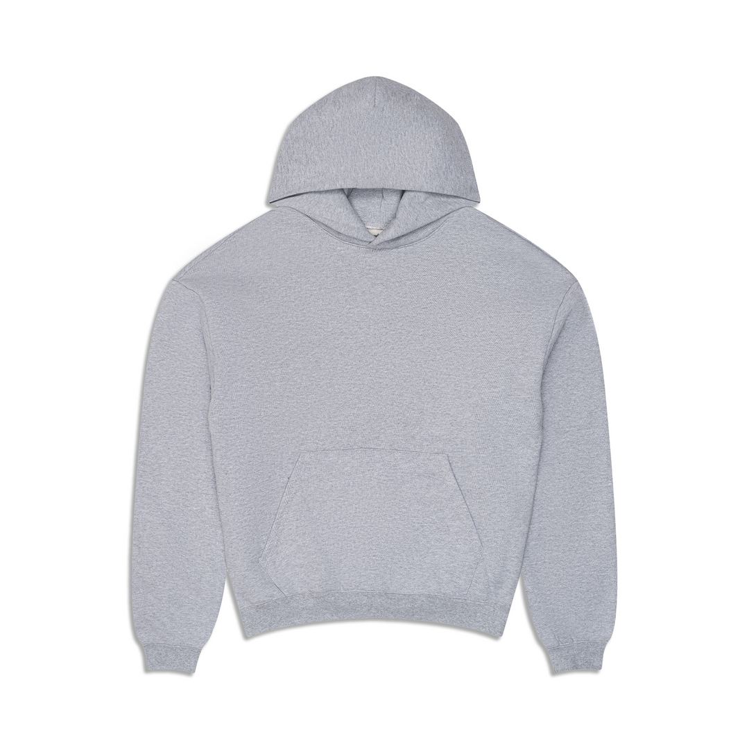 Women's gray oversized pullover hoodie with kangaroo pocket
