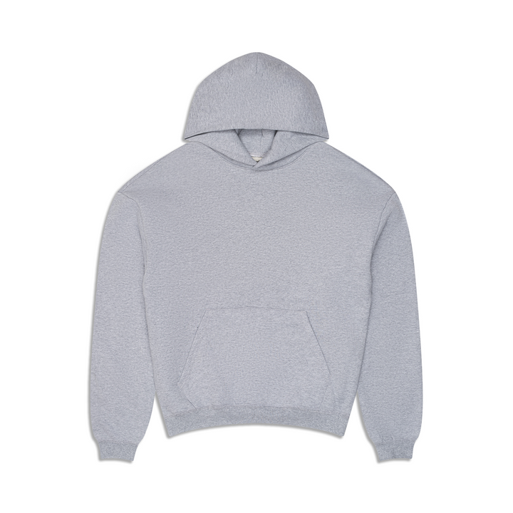 Women's gray oversized pullover hoodie with kangaroo pocket