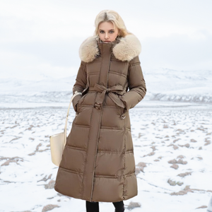 Marron avec col beige