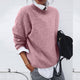 Women's knit cardigan with asymmetric button front and long sleeves