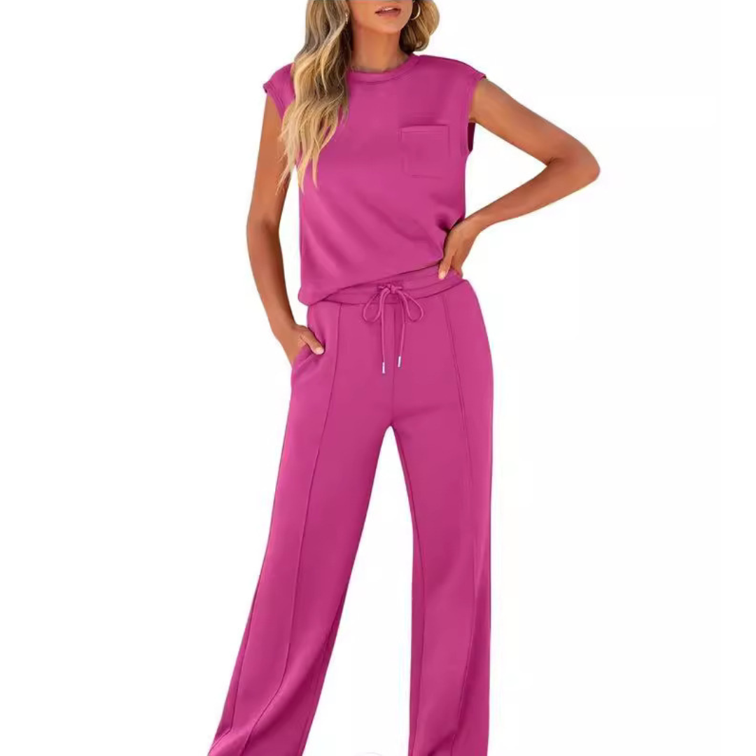 Women's Summer Lounge Co-Ord Set in Black - View 3 | Bellmere