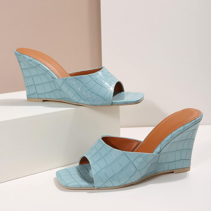 Carole | Women's Monroe Faux Snake Leather Wedges