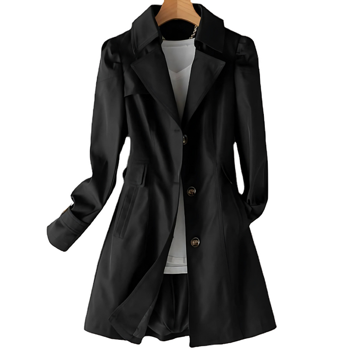 Women's double-breasted trench coat with flap pockets