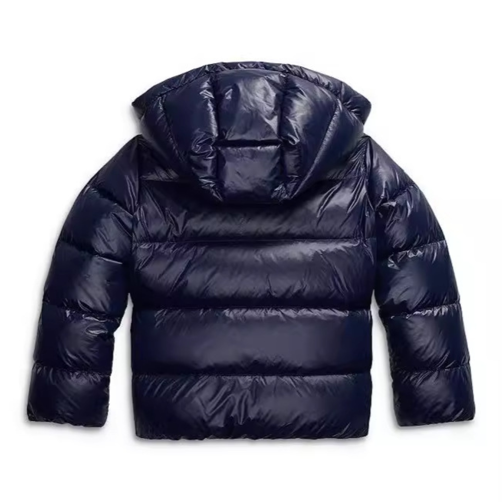 Women's black quilted hooded puffer jacket