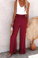 High-Waisted Trousers with Smocked Waist Bottom Collection in Olive Green (Almost Sold Out) - View 5 | Bellmere