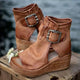 Women's Boho Wedge Sandals with Buckle in Purple - View 4 | Bellmere