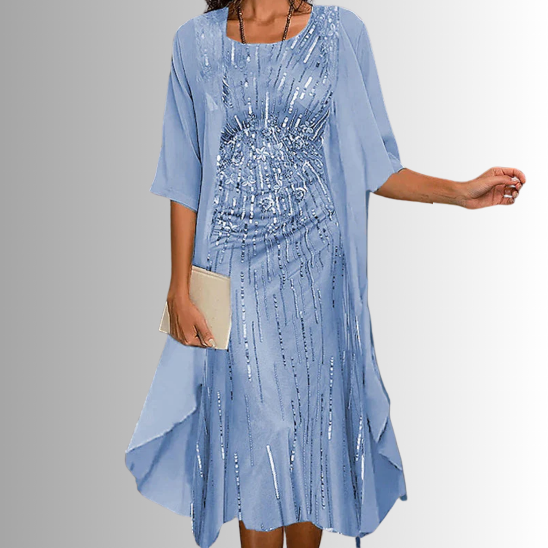 Women's 2-Piece Blouse and Dress Set Kleding & Accessoires in Floral Green - View 4 | Bellmere