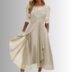 Elegant Women's Lace Dress in Blue - View 3 | Bellmere